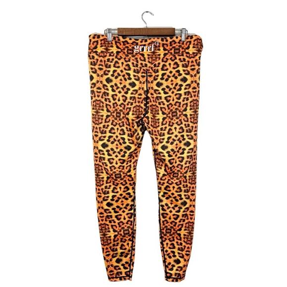 grrrl Leggings Bright Orange Cheetah
Print, Size "SAM" XL Workout Gym - Picture 2 of 14